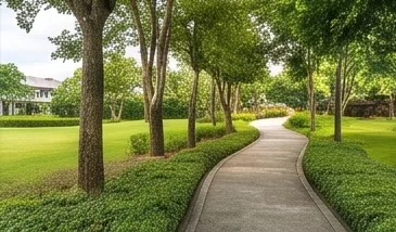 A walking path under the trees